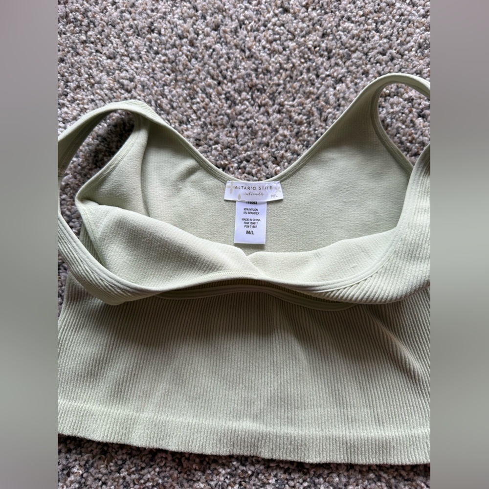 💚Altar'd State Light Sage Ribbed Crop Tank - Picture 3 of 3